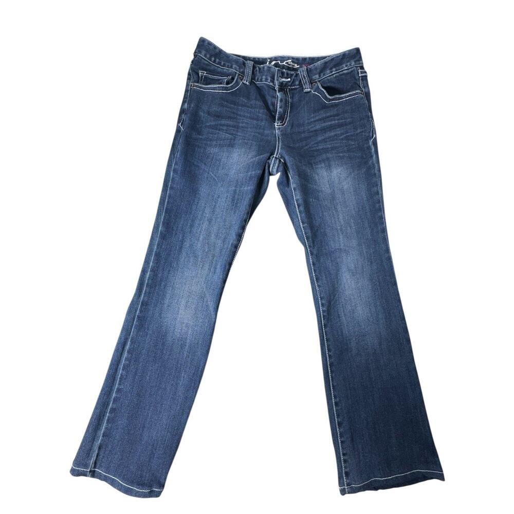 INC Denim 8P Boot Leg Regular Fit Short Blue Jeans Stretch